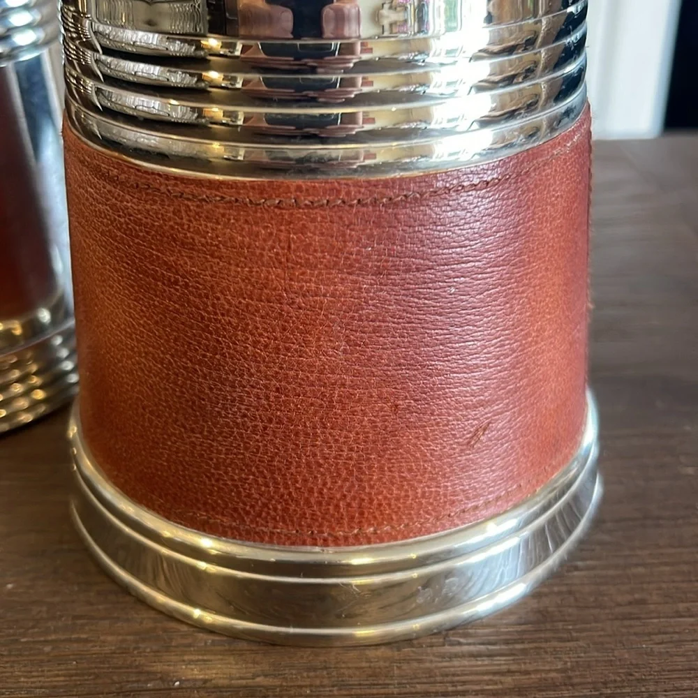English Silverplated Stag horn mugs